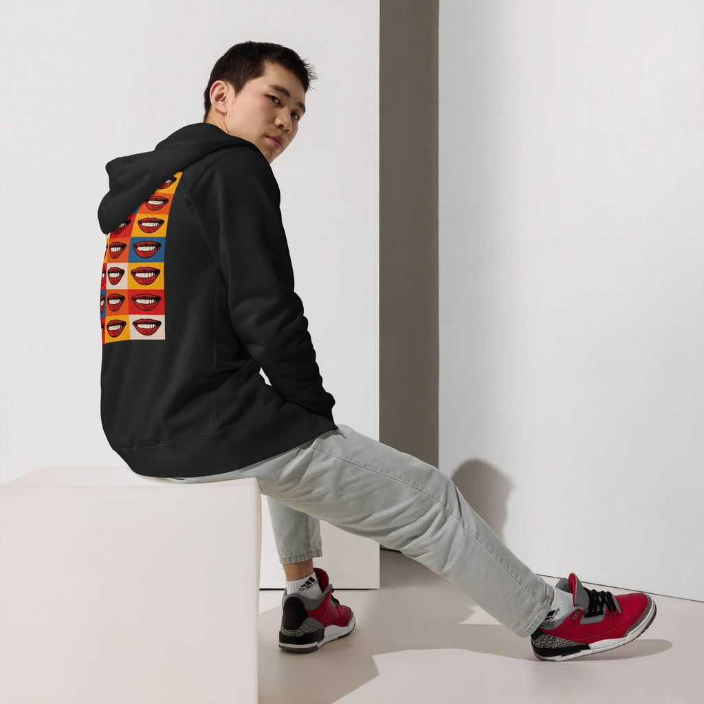 Smile Pop Art Unisex fleece zip up hoodie