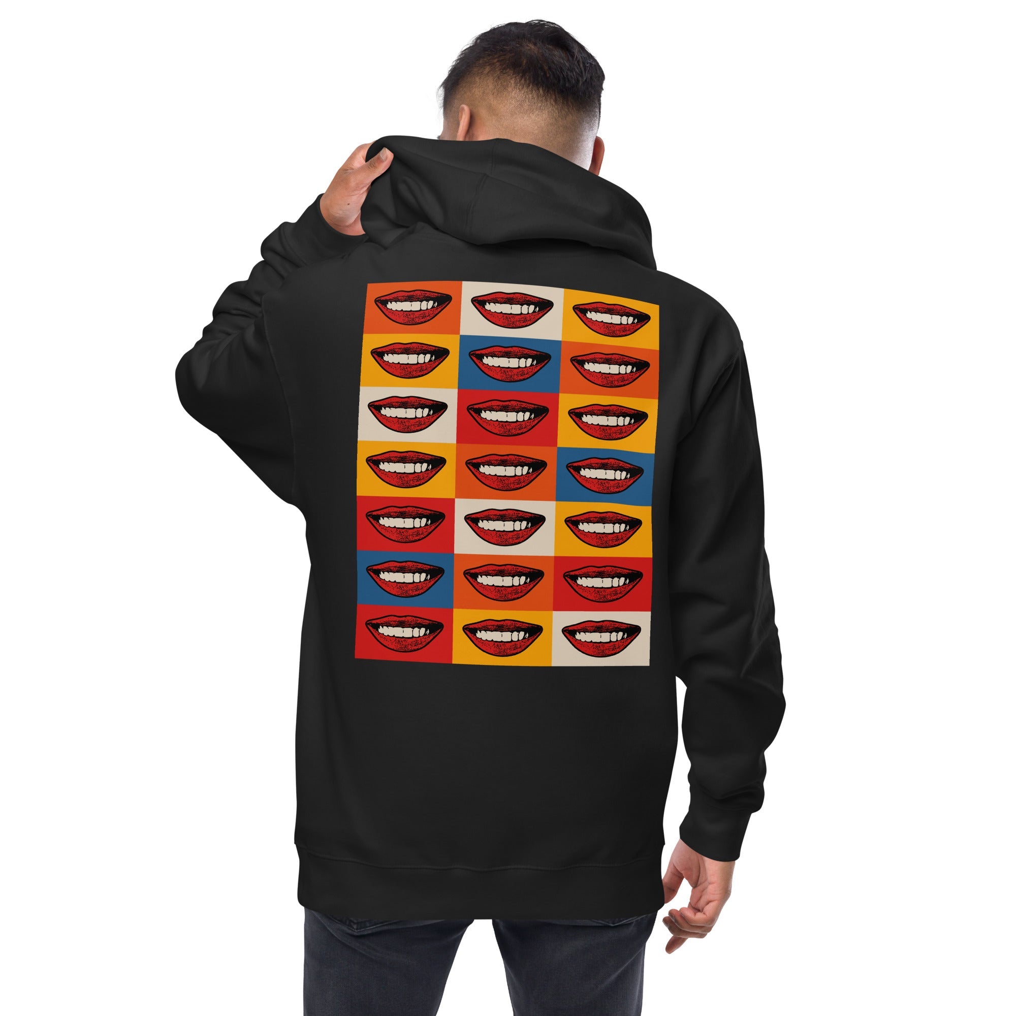 Smile Pop Art Unisex fleece zip up hoodie