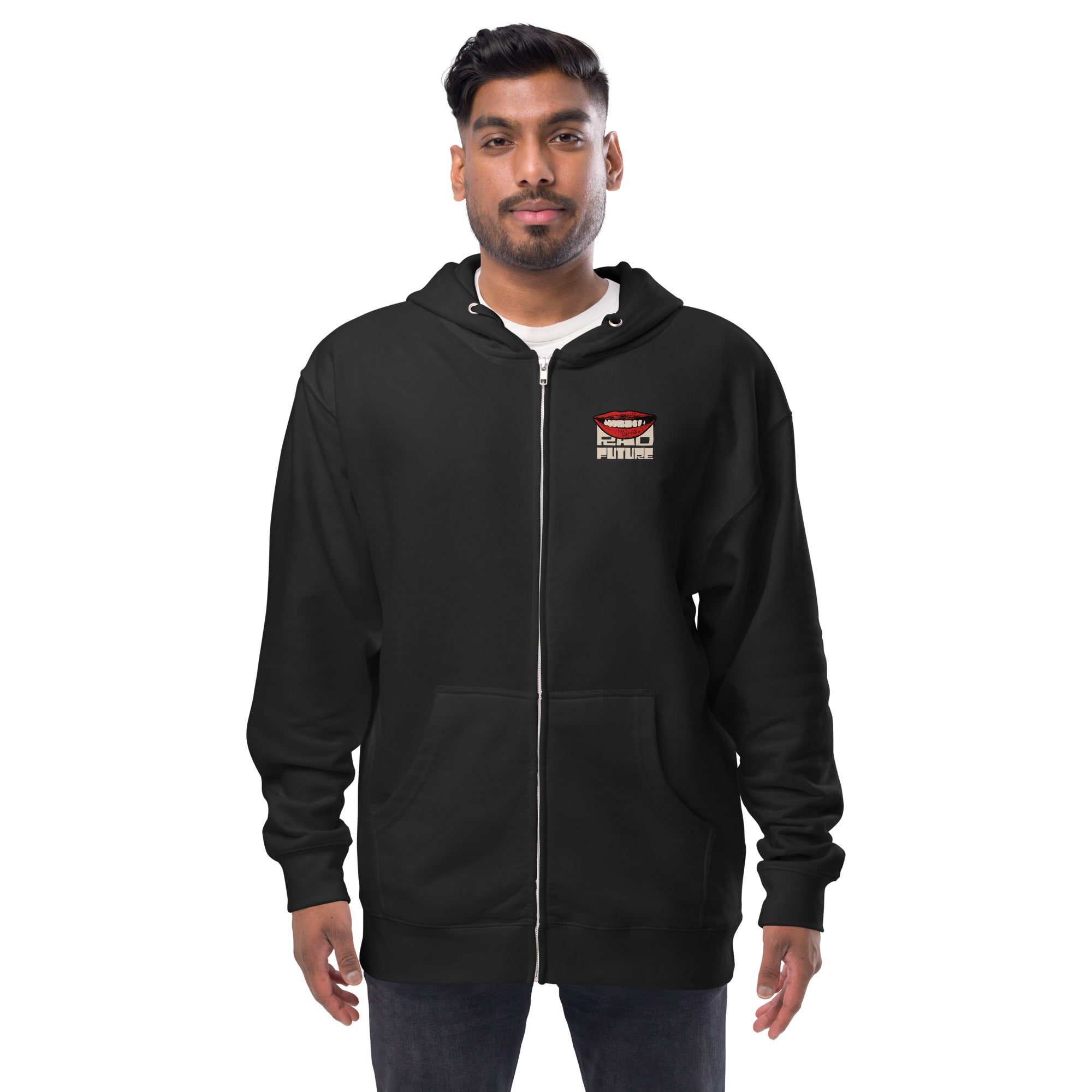 Smile Pop Art Unisex fleece zip up hoodie
