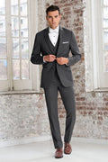 Slim Fit Steel Grey Sterling Wedding Suit